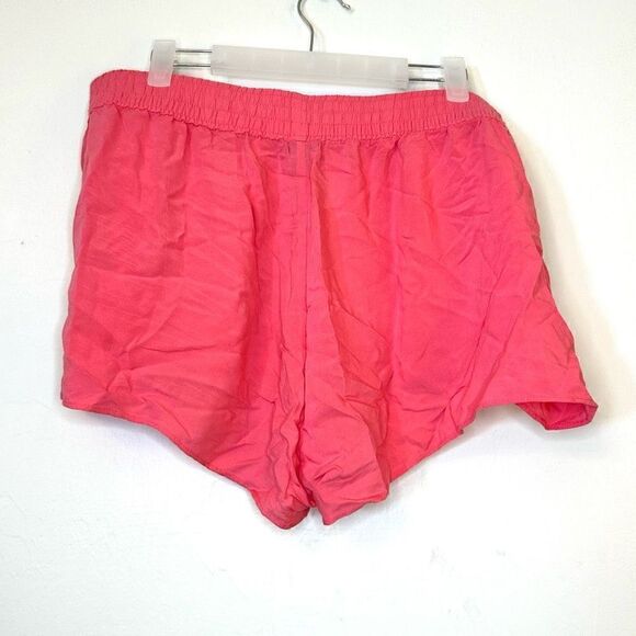 Aerie Tassel Drawstring Overlap Flowy Soft Resort Shorts Pink XL - Picture 2 of 3